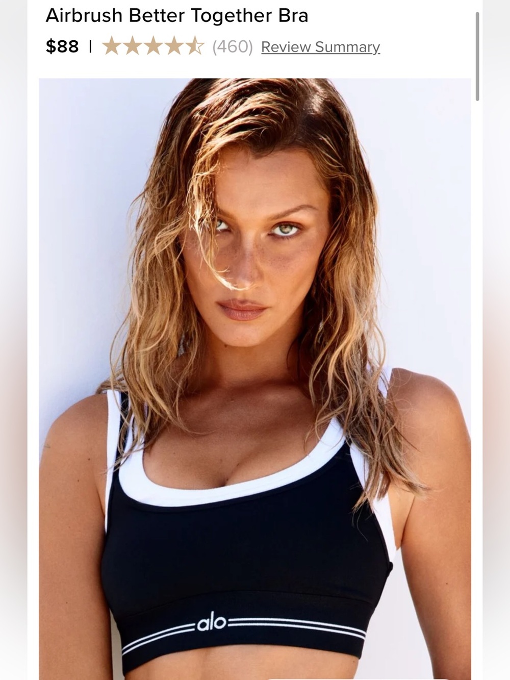 Alo Airbrush Better Together Bra Black and White